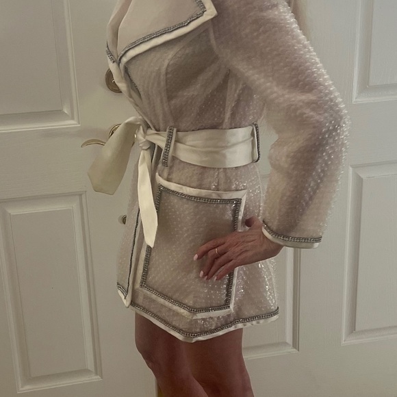 RARE-ICONIC-Dolce & Gabbana-Clear Plastic Bubble Wrap Rain Coat-Rhinestone-90s - Picture 2 of 16